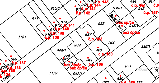 Prosek 162, Praha na parcele st. 939 v KÚ Prosek, Katastrální mapa