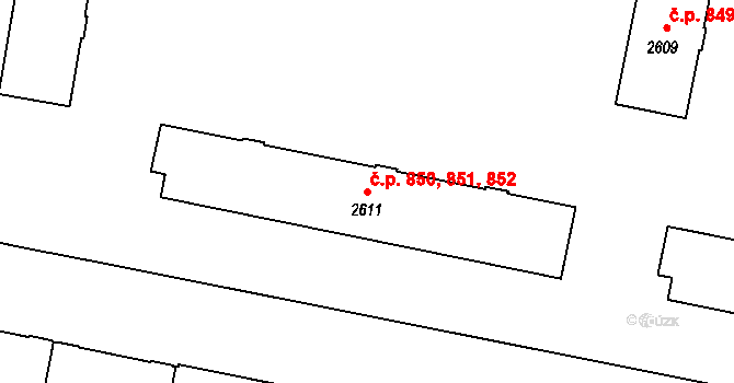 České Budějovice 3 850,851,852, České Budějovice na parcele st. 2611 v KÚ České Budějovice 3, Katastrální mapa