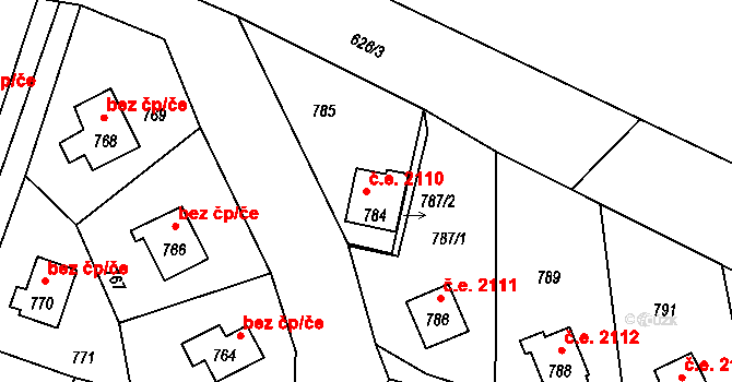 Dolní Těrlicko 2110, Těrlicko na parcele st. 784 v KÚ Dolní Těrlicko, Katastrální mapa