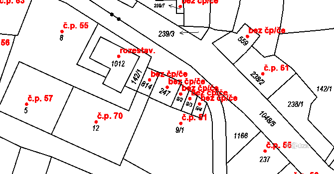 Police nad Metují 40097803 na parcele st. 247 v KÚ Velká Ledhuje, Katastrální mapa