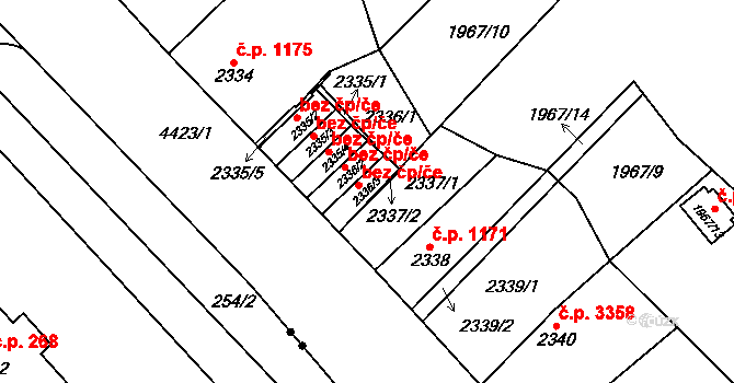 Teplice 42551803 na parcele st. 2336/3 v KÚ Teplice, Katastrální mapa