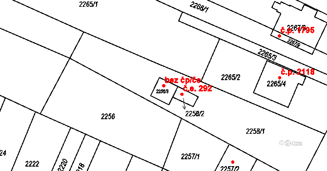 Boskovice 44061803 na parcele st. 2258/3 v KÚ Boskovice, Katastrální mapa