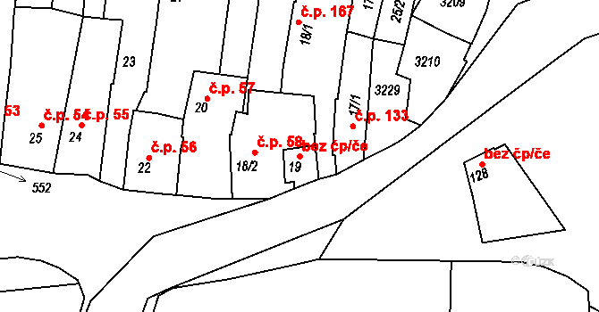 Žeravice 44576803 na parcele st. 19 v KÚ Žeravice u Kyjova, Katastrální mapa