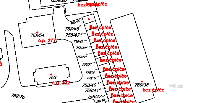 Horšovský Týn 45172803 na parcele st. 758/50 v KÚ Horšovský Týn, Katastrální mapa
