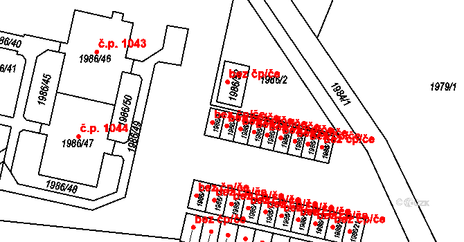 Nýřany 45745803 na parcele st. 1986/4 v KÚ Nýřany, Katastrální mapa