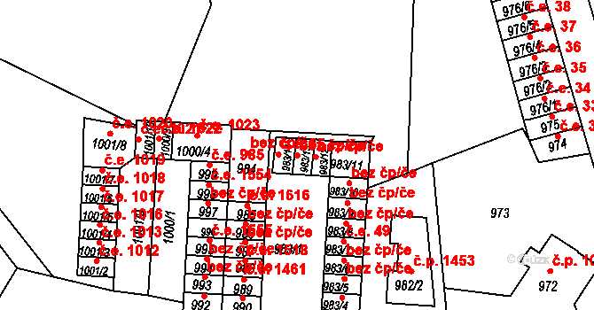 Děčín 47232803 na parcele st. 983/13 v KÚ Děčín, Katastrální mapa