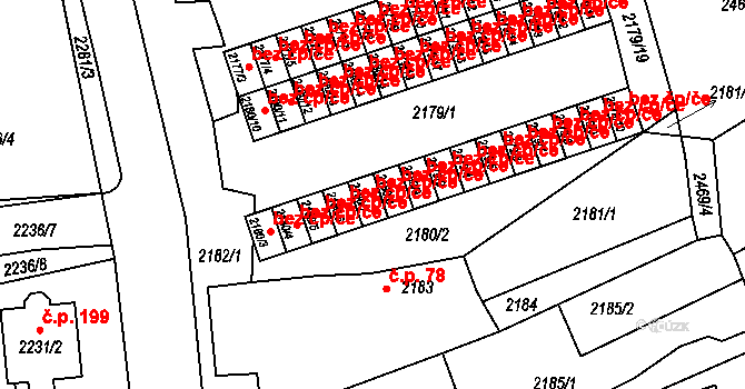 Černovice 47834803 na parcele st. 2180/7 v KÚ Černovice u Chomutova, Katastrální mapa