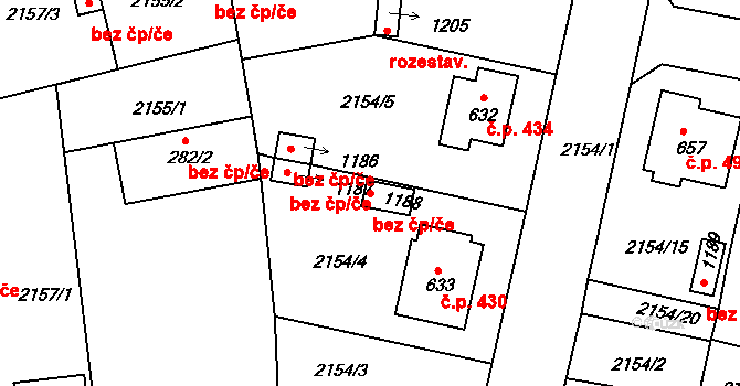 Zliv 48262803 na parcele st. 1188 v KÚ Zliv u Českých Budějovic, Katastrální mapa