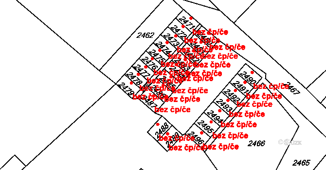 Česká Ves 48974803 na parcele st. 2486 v KÚ Česká Ves, Katastrální mapa