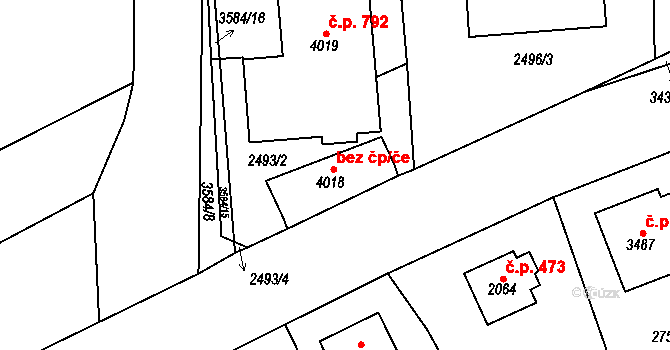 Klatovy 49448803 na parcele st. 4018 v KÚ Klatovy, Katastrální mapa