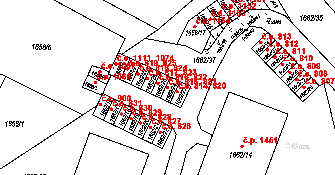 Děčín 49998803 na parcele st. 1662/24 v KÚ Podmokly, Katastrální mapa