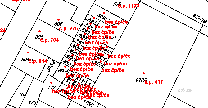 Litoměřice 54441803 na parcele st. 809/18 v KÚ Litoměřice, Katastrální mapa