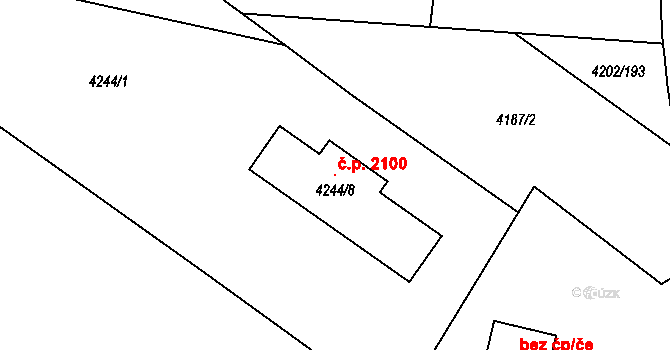 Hlučín 2100 na parcele st. 4244/8 v KÚ Hlučín, Katastrální mapa
