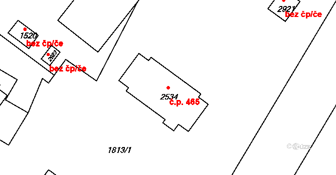 Malá Strana 465, Týn nad Vltavou na parcele st. 2534 v KÚ Týn nad Vltavou, Katastrální mapa