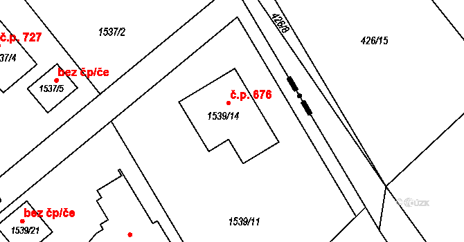 Stará Ves 676, Stará Ves nad Ondřejnicí na parcele st. 1539/14 v KÚ Stará Ves nad Ondřejnicí, Katastrální mapa