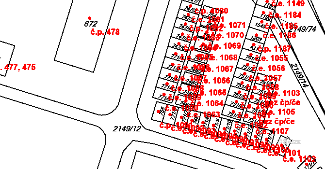 Dědice 1089, Vyškov na parcele st. 771/4 v KÚ Dědice u Vyškova, Katastrální mapa