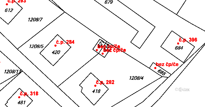 Vyšší Brod 38423804 na parcele st. 419 v KÚ Vyšší Brod, Katastrální mapa