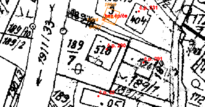 Kašava 290 na parcele st. 528 v KÚ Kašava, Katastrální mapa