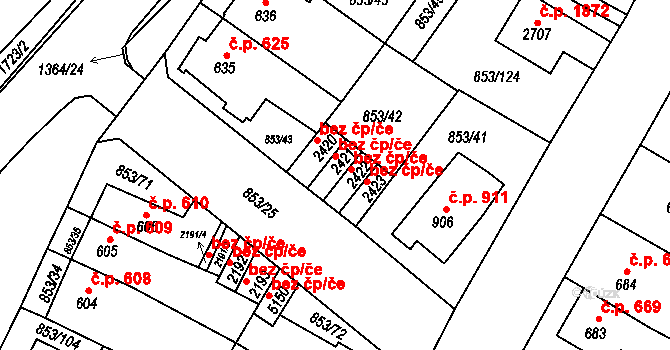 Blansko 39812804 na parcele st. 2421 v KÚ Blansko, Katastrální mapa