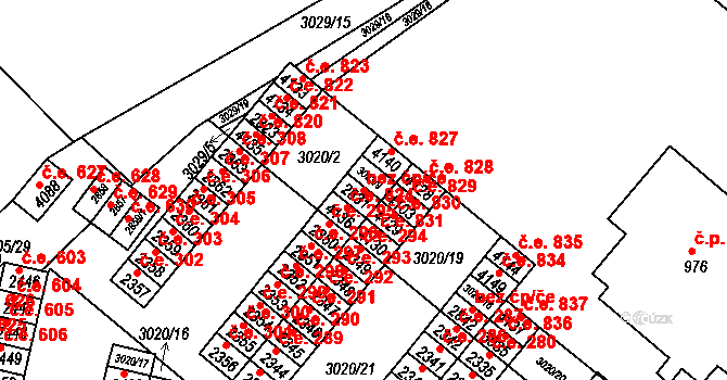 Kyjov 42947804 na parcele st. 2831 v KÚ Kyjov, Katastrální mapa
