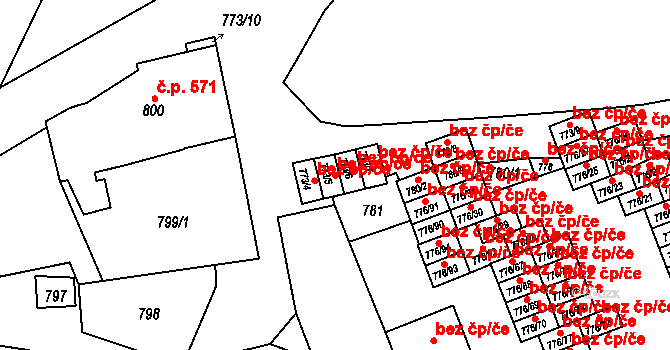 Jemnice 43381804 na parcele st. 773/5 v KÚ Jemnice, Katastrální mapa