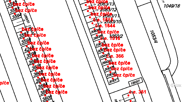 Blansko 2368 na parcele st. 2083/6 v KÚ Blansko, Katastrální mapa