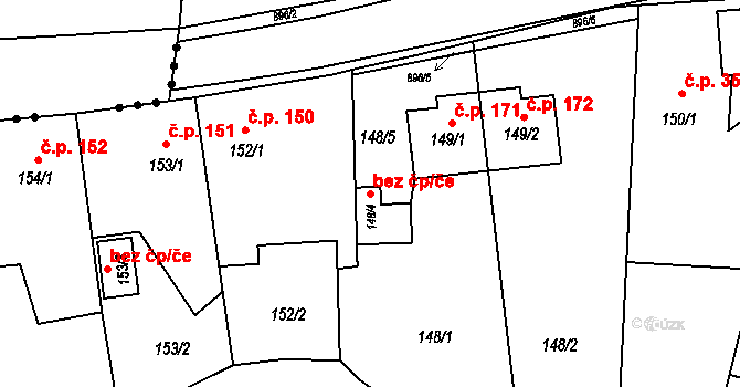 Otice 49138804 na parcele st. 148/4 v KÚ Otice, Katastrální mapa