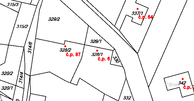 Beroun-Zdejcina 6, Beroun na parcele st. 328/1 v KÚ Zdejcina, Katastrální mapa