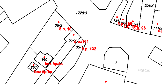 Pavlovice u Přerova 132 na parcele st. 35/1 v KÚ Pavlovice u Přerova, Katastrální mapa