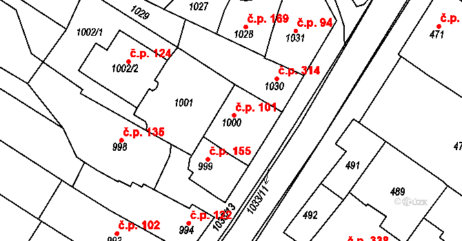 Svatobořice 101, Svatobořice-Mistřín na parcele st. 1000 v KÚ Svatobořice, Katastrální mapa