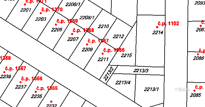 Vracov 1366 na parcele st. 2211 v KÚ Vracov, Katastrální mapa