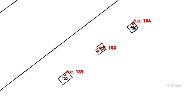 Třebsín 163, Krňany na parcele st. 151 v KÚ Třebsín, Katastrální mapa