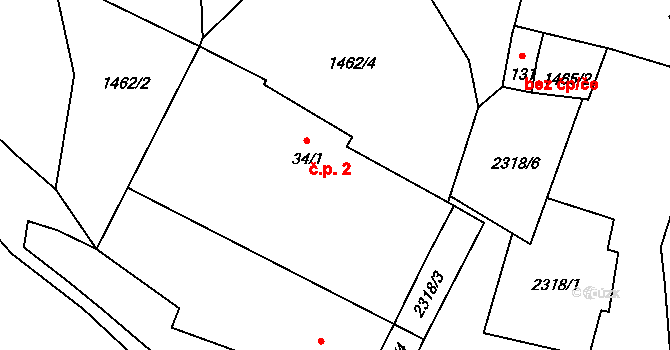 Krakovčice 2, Žimutice na parcele st. 34/1 v KÚ Krakovčice, Katastrální mapa