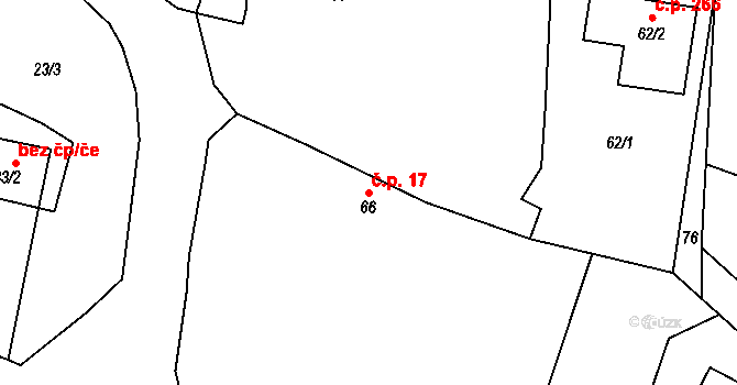 Lubná 17 na parcele st. 66 v KÚ Lubná u Rakovníka, Katastrální mapa