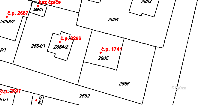 Česká Lípa 1741 na parcele st. 2665 v KÚ Česká Lípa, Katastrální mapa
