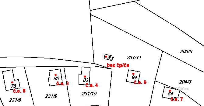 Nectava 9, Březinky, Katastrální mapa