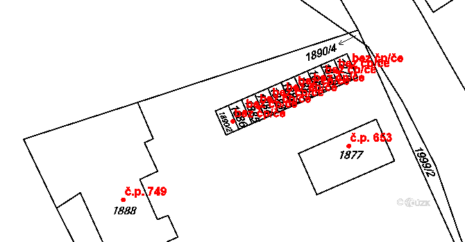 Praha 40473805 na parcele st. 1890/2 v KÚ Kbely, Katastrální mapa