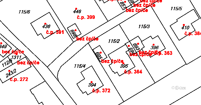 Trutnov 41468805 na parcele st. 695 v KÚ Poříčí u Trutnova, Katastrální mapa