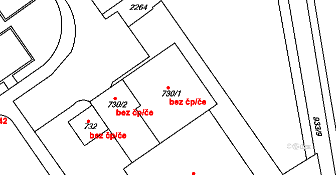 Trutnov 43256805 na parcele st. 730/1 v KÚ Horní Staré Město, Katastrální mapa