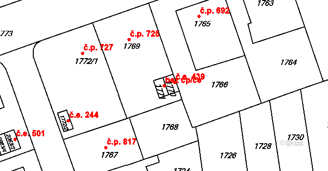 Bučovice 43528805 na parcele st. 1771 v KÚ Bučovice, Katastrální mapa