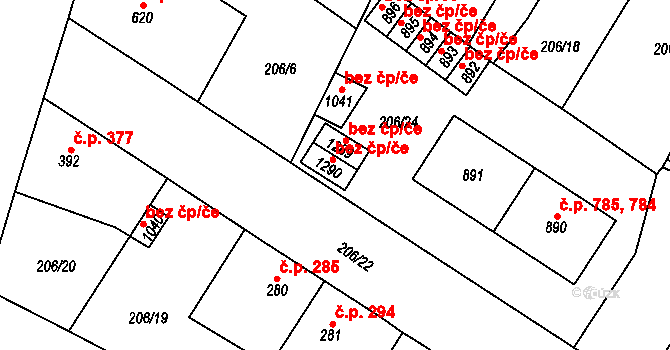 Starý Plzenec 46242805 na parcele st. 1290 v KÚ Starý Plzenec, Katastrální mapa
