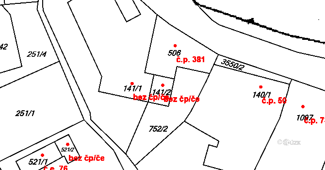 Halenkovice 47793805 na parcele st. 141/2 v KÚ Halenkovice, Katastrální mapa