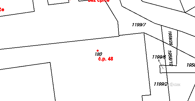 Dolní Libchavy 48, Libchavy na parcele st. 180 v KÚ Dolní Libchavy, Katastrální mapa