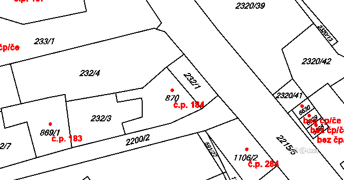 Beroun-Závodí 184, Beroun na parcele st. 870 v KÚ Beroun, Katastrální mapa