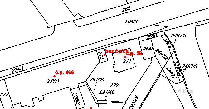 Teplice 90277805 na parcele st. 273 v KÚ Sobědruhy, Katastrální mapa