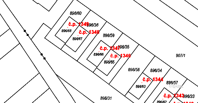 Svatobořice 1347, Svatobořice-Mistřín na parcele st. 896/66 v KÚ Svatobořice, Katastrální mapa