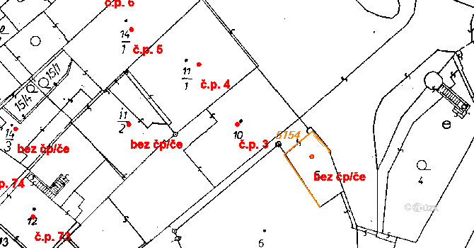 Poděbrady I 3, Poděbrady na parcele st. 10 v KÚ Poděbrady, Katastrální mapa