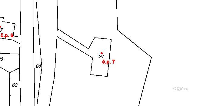 Čistá v Krkonoších 7, Černý Důl na parcele st. 24 v KÚ Čistá v Krkonoších, Katastrální mapa