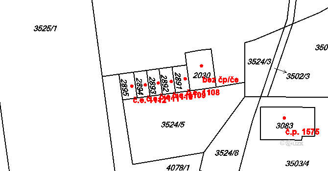 Lipník nad Bečvou I-Město 1109, Lipník nad Bečvou na parcele st. 2892 v KÚ Lipník nad Bečvou, Katastrální mapa
