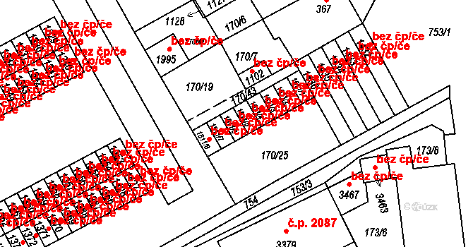 Ostrava 38156806 na parcele st. 1511/6 v KÚ Mariánské Hory, Katastrální mapa